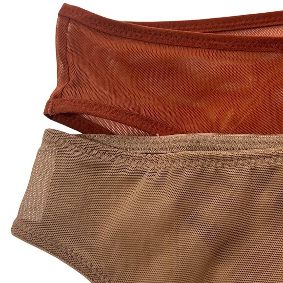 SKIMS Mesh High Cut Brief + Bikini Lot of 2 Chili Sienna XXS - Picture 6 of 10